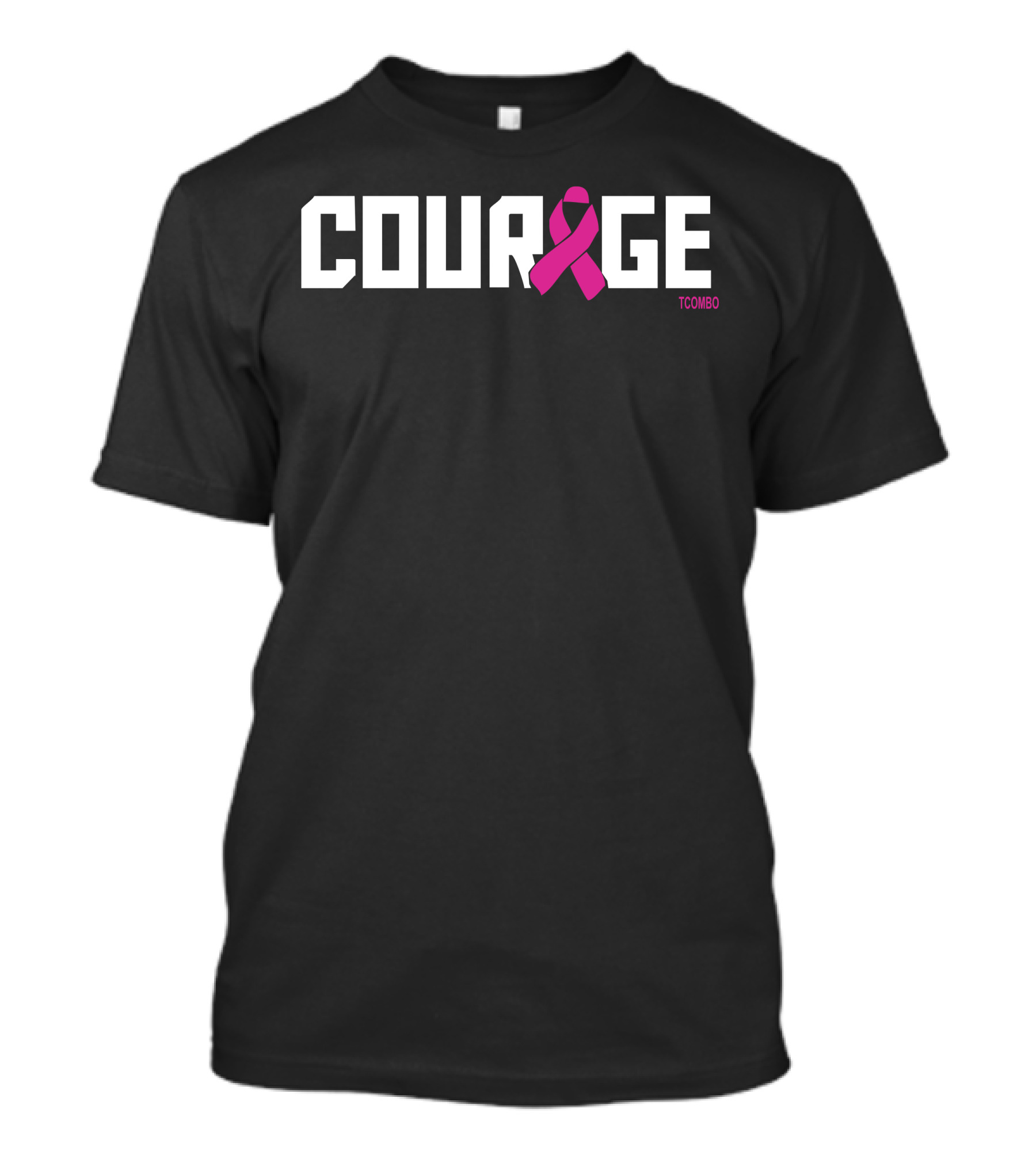 COURAGE Pink Ribbon Breast Cancer Awareness T-Shirt