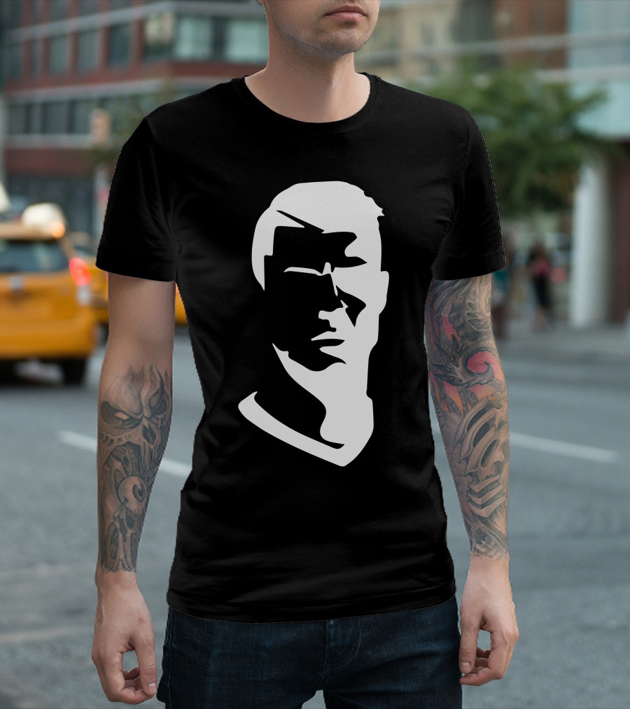 Cristiano Ronaldo Monochrome Silhouette Crew Neck Football Fan T-Shirt