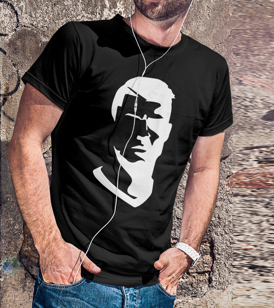 Cristiano Ronaldo Monochrome Silhouette Crew Neck Football Fan T-Shirt