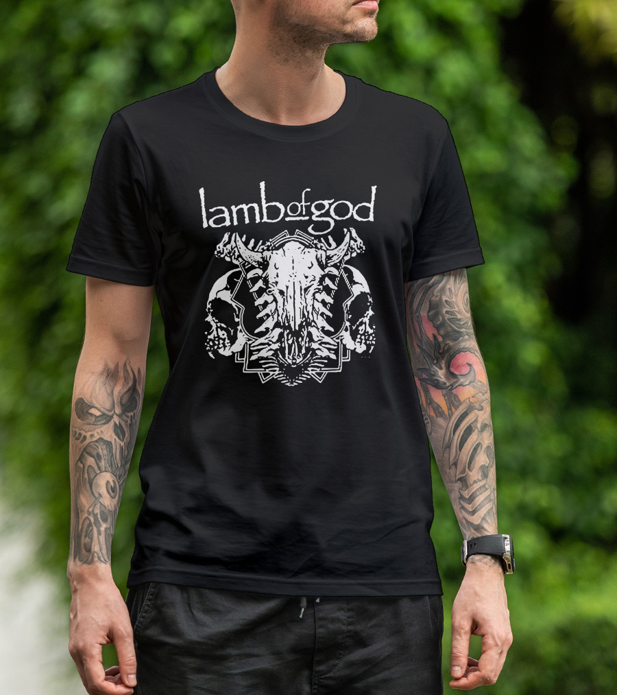 Lamb Of God Skull Artwork Metal Band T-Shirt