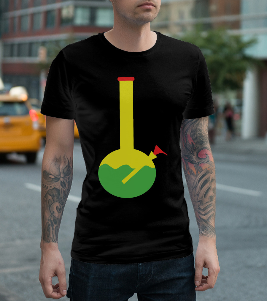 Rasta Bong Water Pipe Slide Insert Stem Filtered Reggae Colors T-Shirt