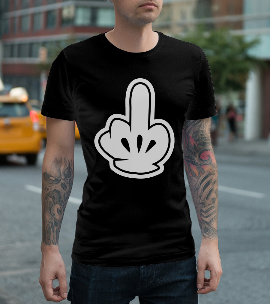 Mickey Glove Middle Finger Ski Glove T-Shirt