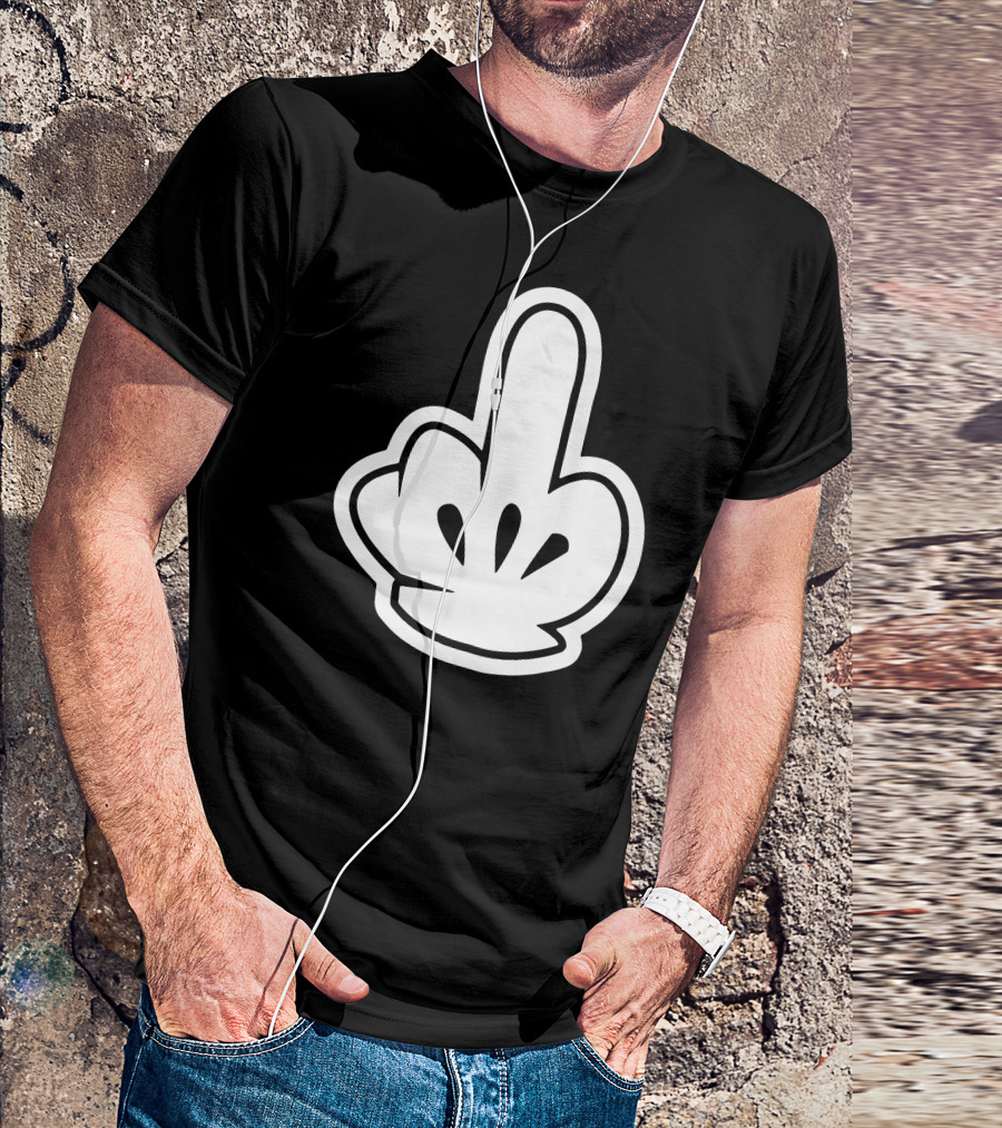 Mickey Glove Middle Finger Ski Glove T-Shirt