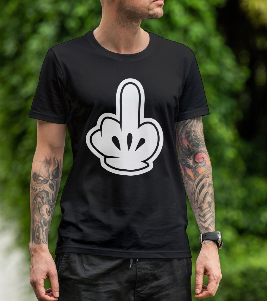 Mickey Glove Middle Finger Ski Glove T-Shirt