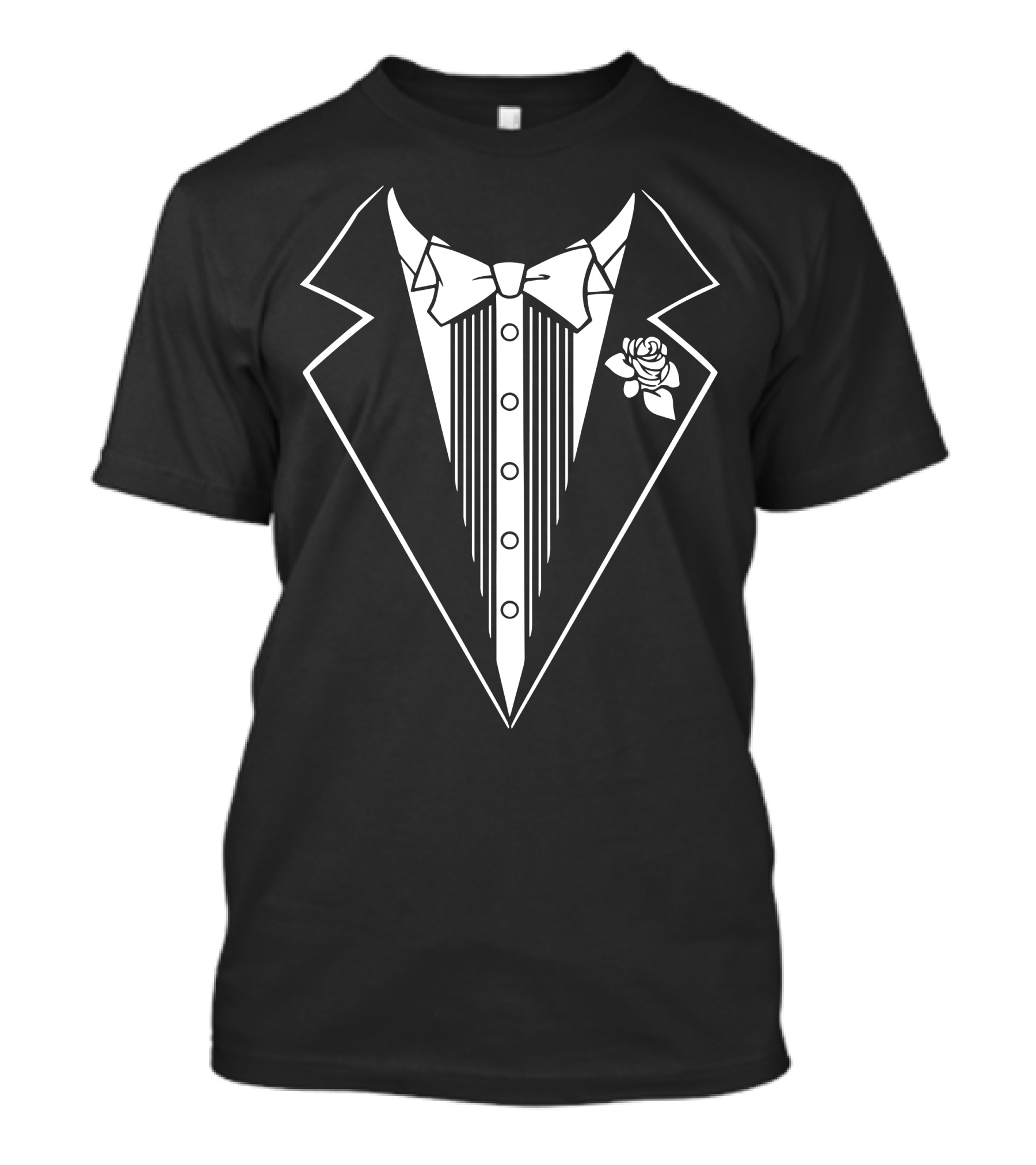 Tuxedo Wedding Marriage Prom Holiday Fancy Dress Cool Geek Nerd Classic Suit Rose Lapel T-Shirt