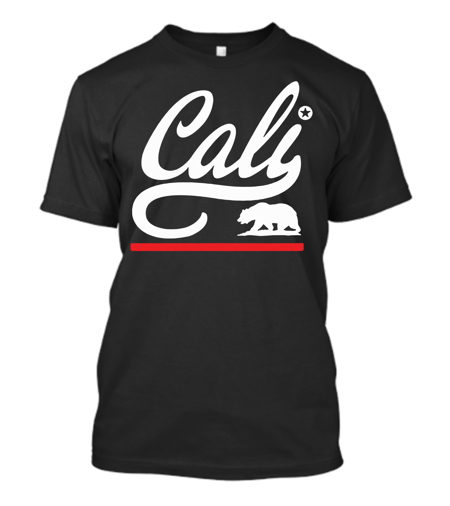 Cali Bear Star Red Line T-Shirt