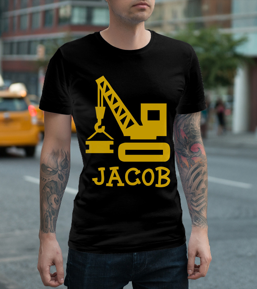 Jacob Boys Construction Crane T-Shirt