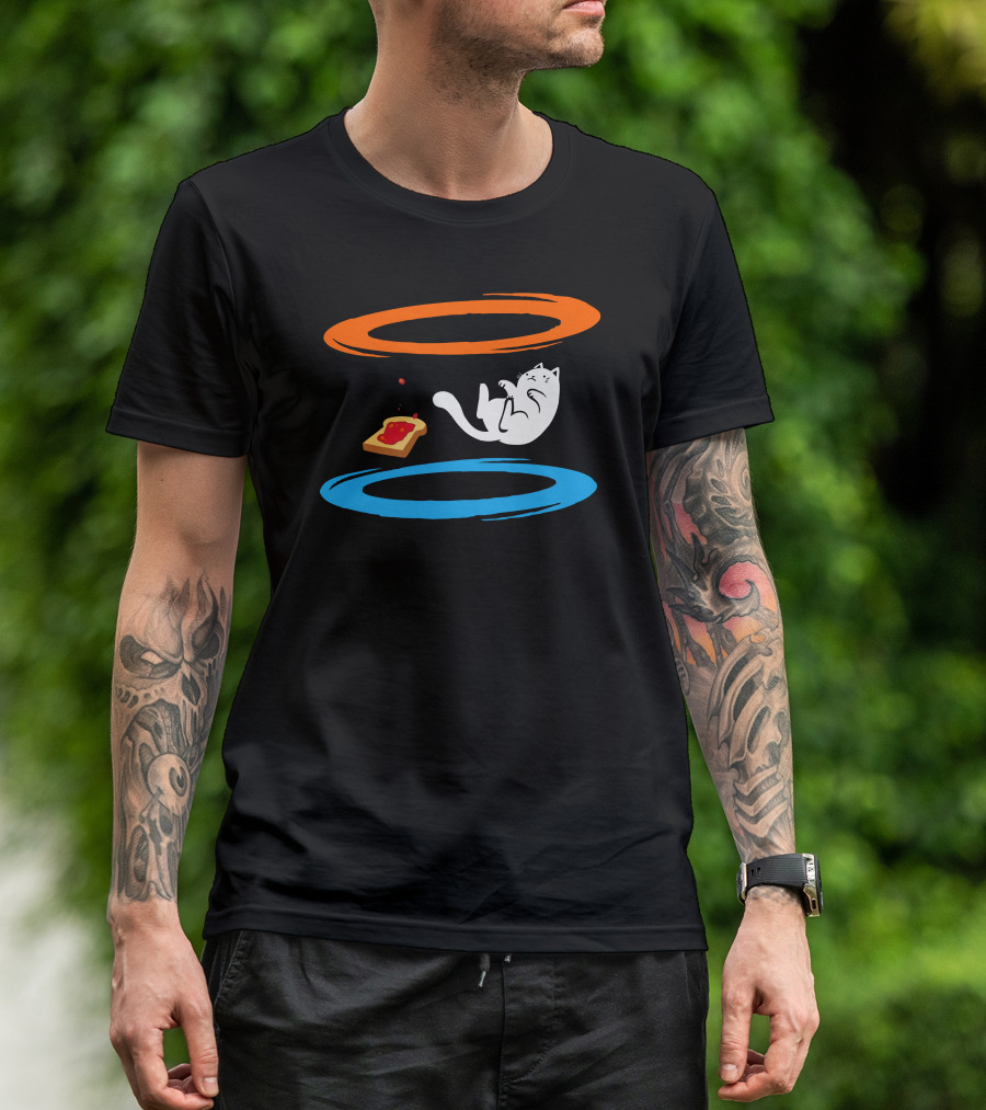 Cat Portal Break The Rules With Falling Toast T-Shirt