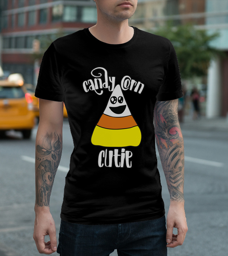 Candy Corn Cutie Smiling Halloween Treat T-Shirt