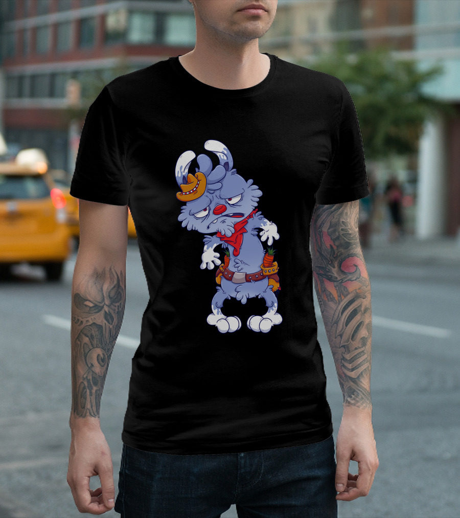 Grumpy Cowboy Bunny with Carrot Ammo T-Shirt