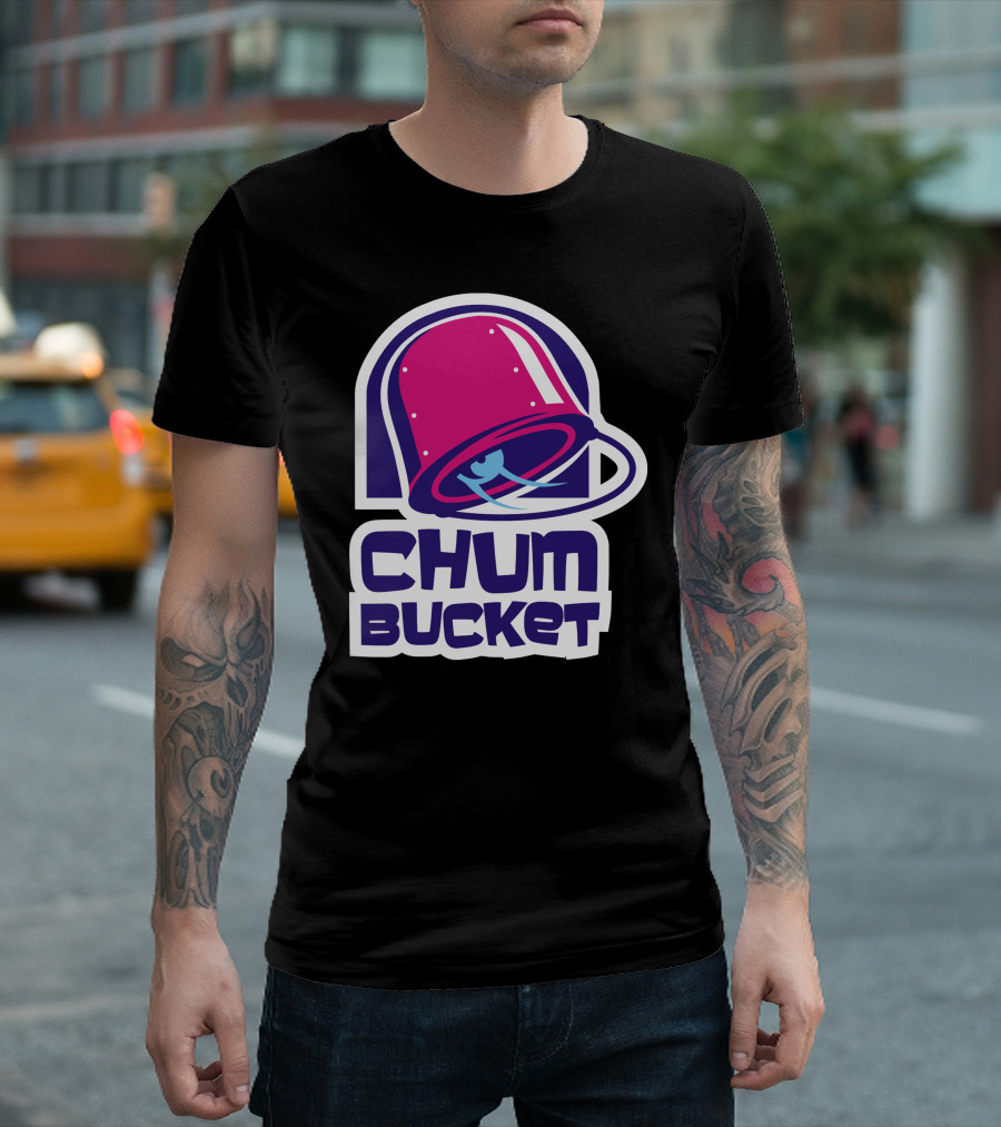 Chum Bucket Pink Bucket Cartoon T-Shirt