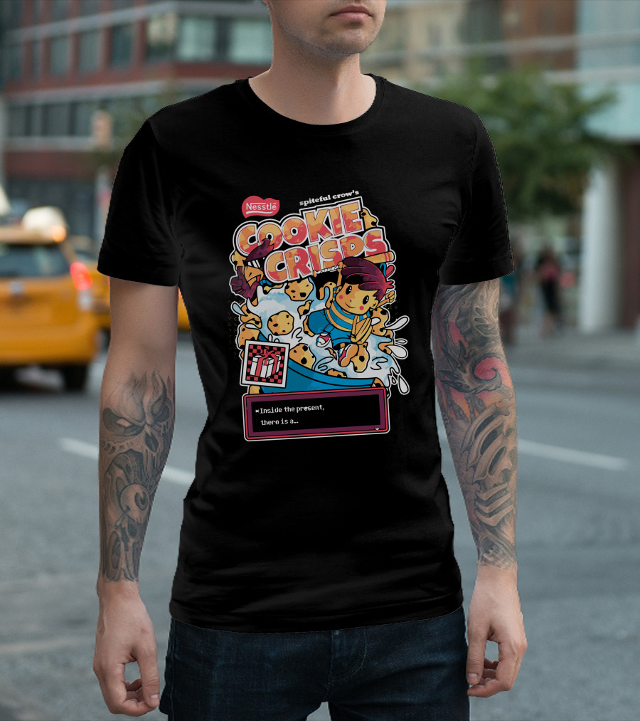 Nestle Spiteful Crow's Cookie Crisps Inside the Present There is a T-Shirt