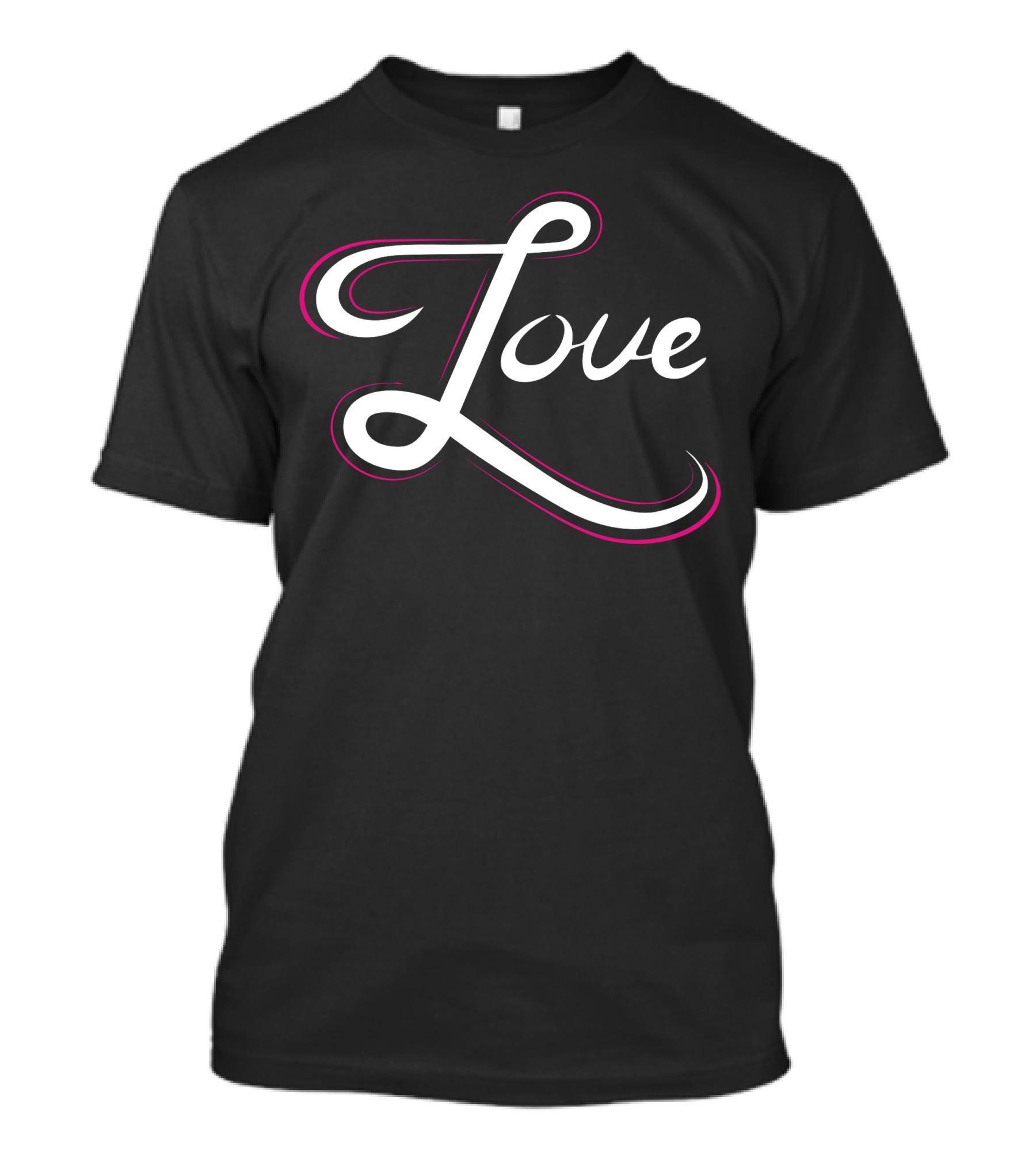 Love Hand Lettering With Stylish Pink Accents T-Shirt