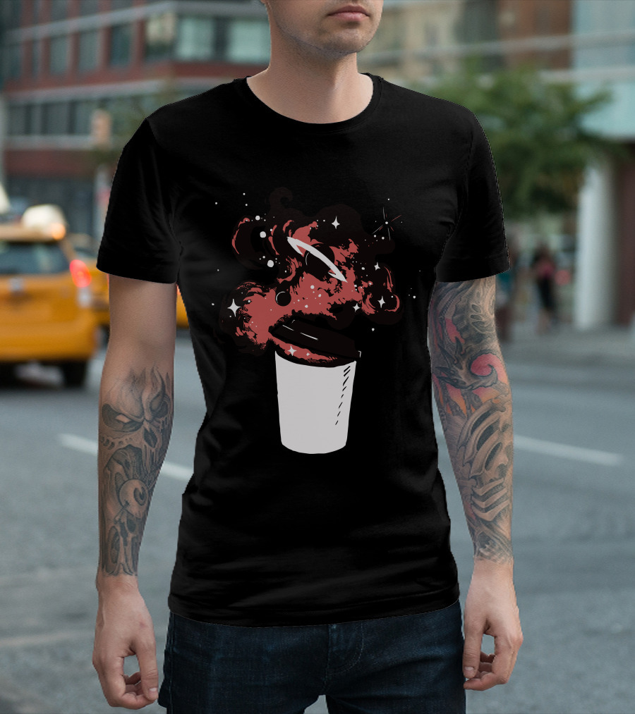 Cup Of Something Cosmic Galaxy Swirls and Stars T-Shirt