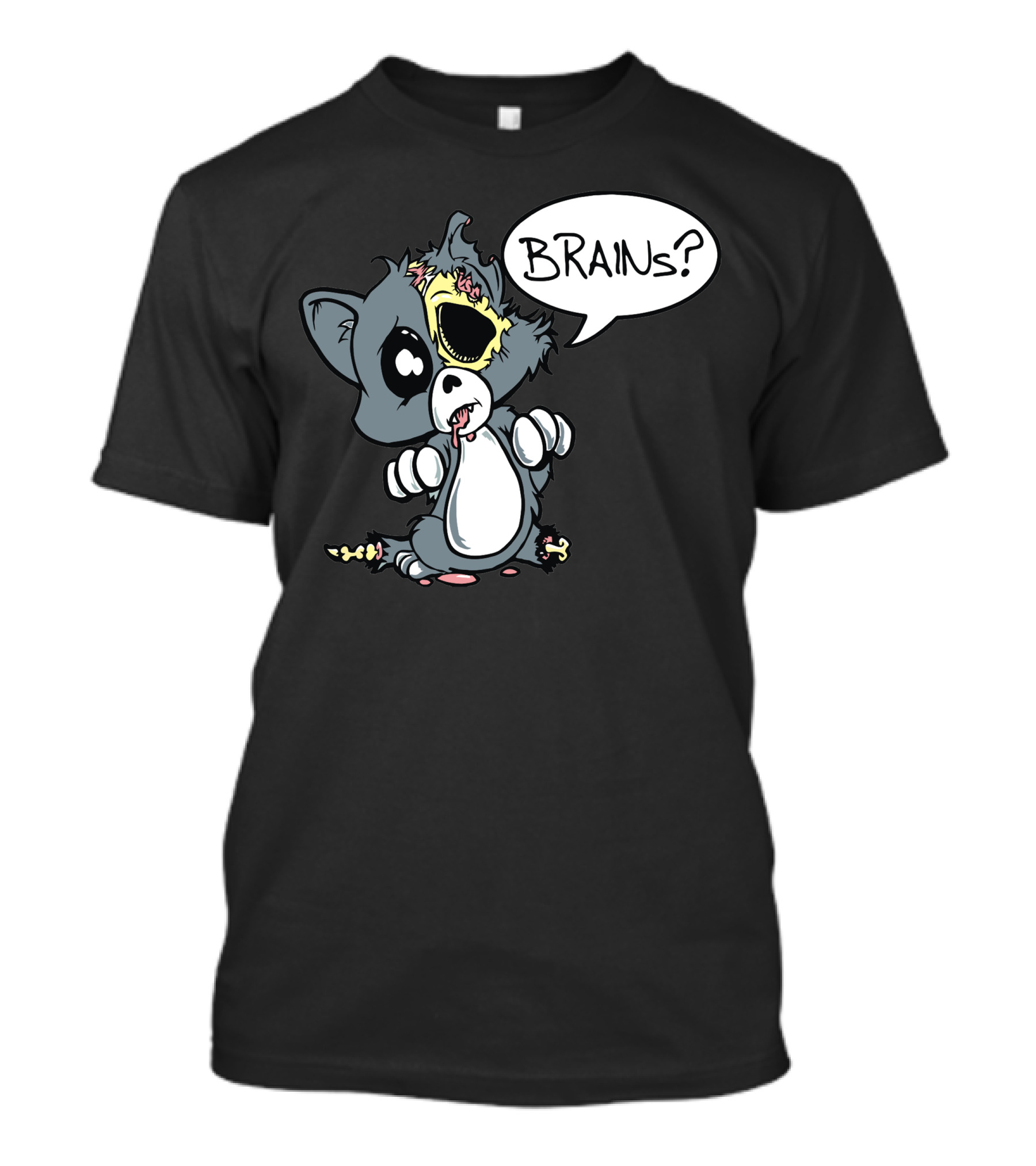Cute Dead Things Kitty Brains Zombie Cat T-Shirt