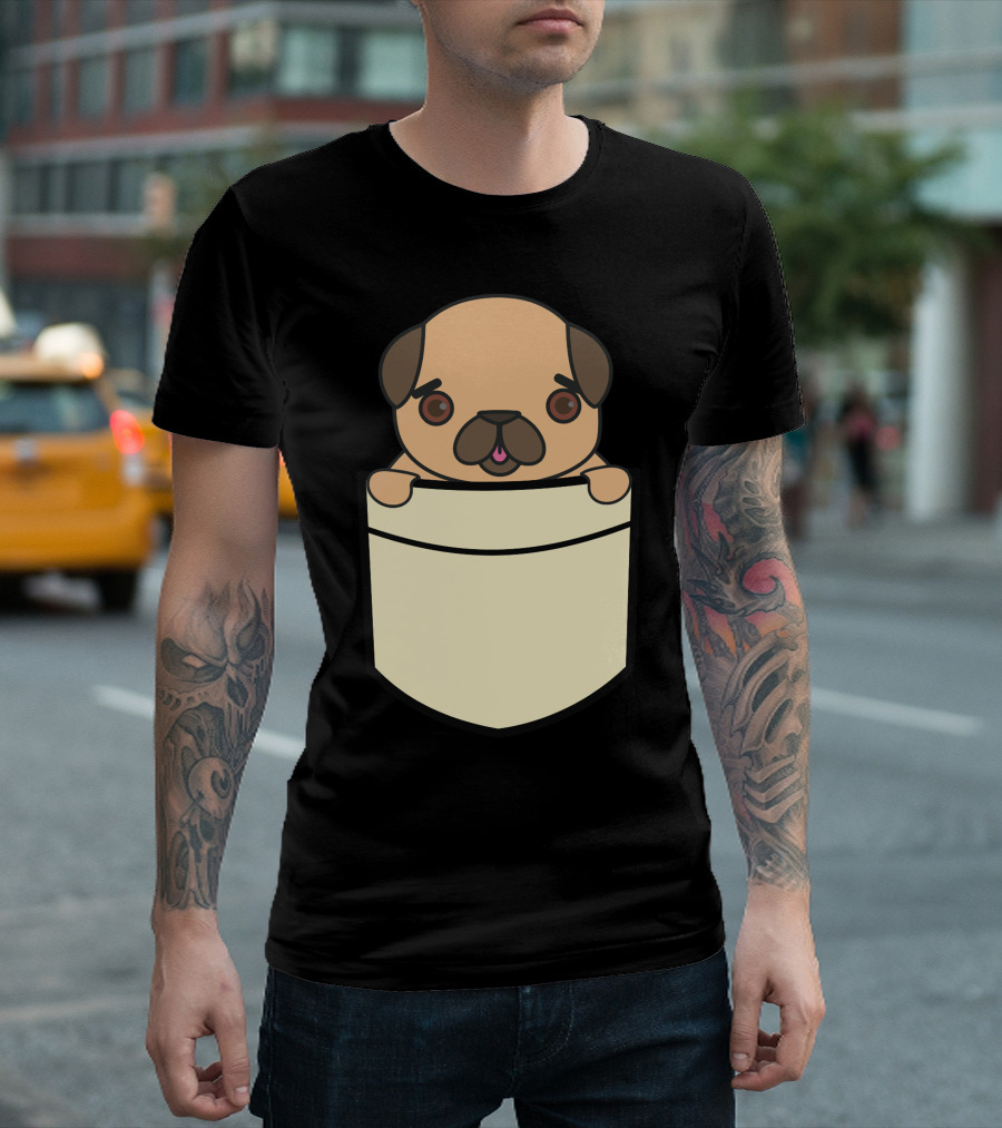 Cute Pocket Pug Pug-Tastic Pocket Pals T-Shirt