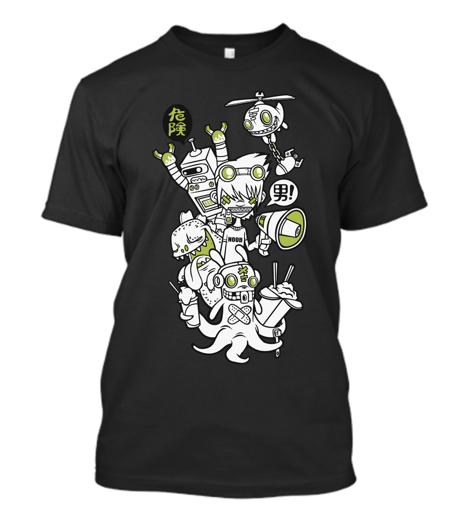 Noob Robot Octopus Danger Character Mashup T-Shirt