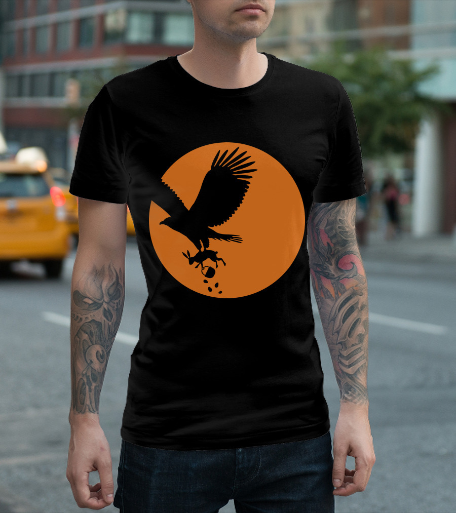 Easter Egg Hunt: Eagle Carries Bunny at Sunset T-Shirt