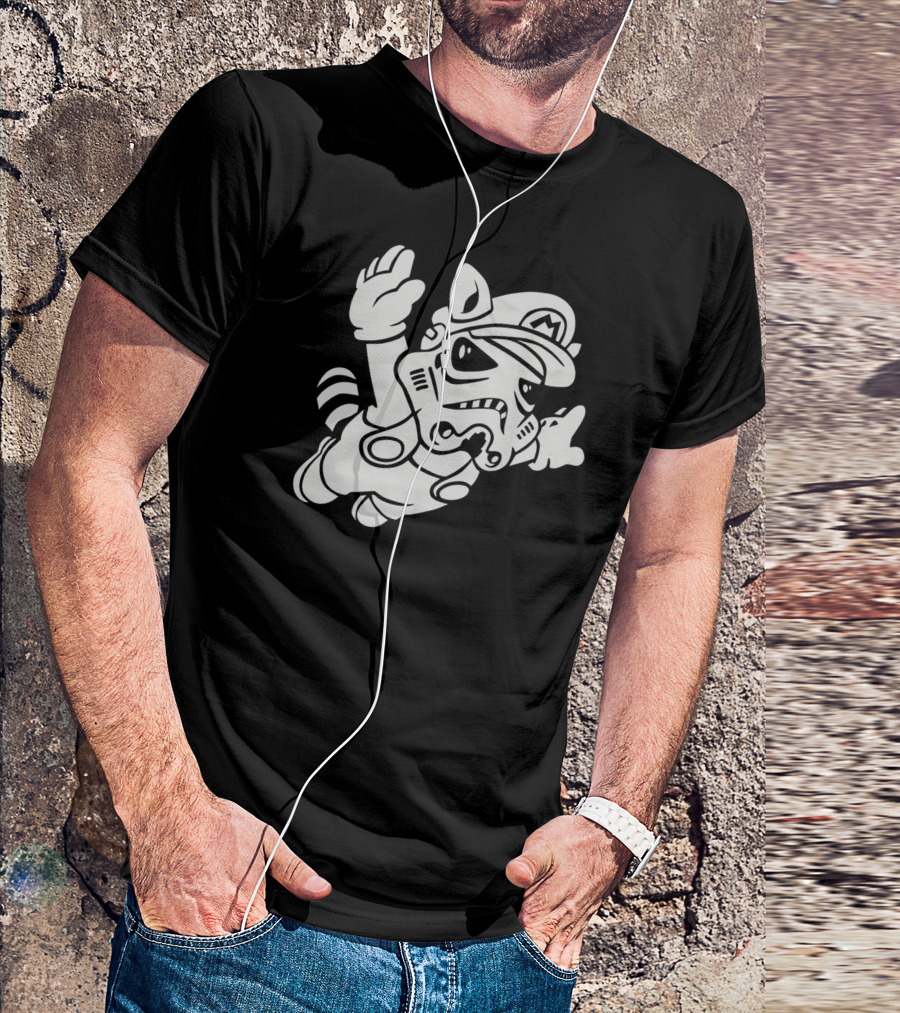 Stormtrooper Mario Raccoon Flyers T-Shirt