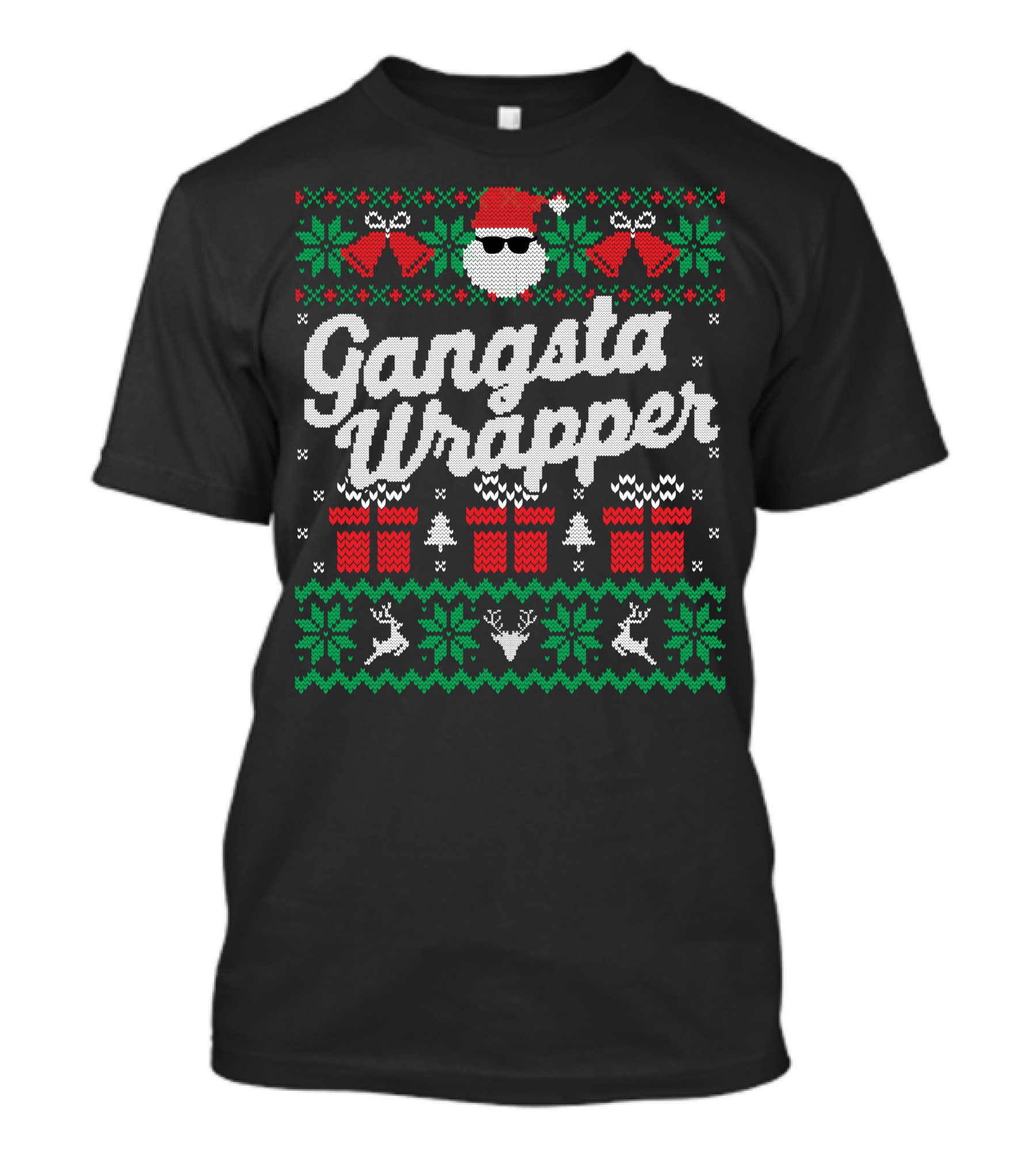 Gansta Wrapper Santa Christmas Ugly T-Shirt