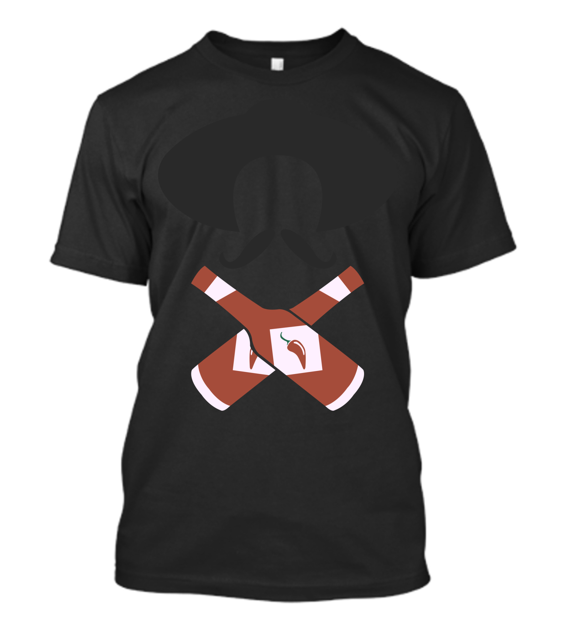 Mysterious Hot Sauce Bandito With Crossed Bottle T-Shirt