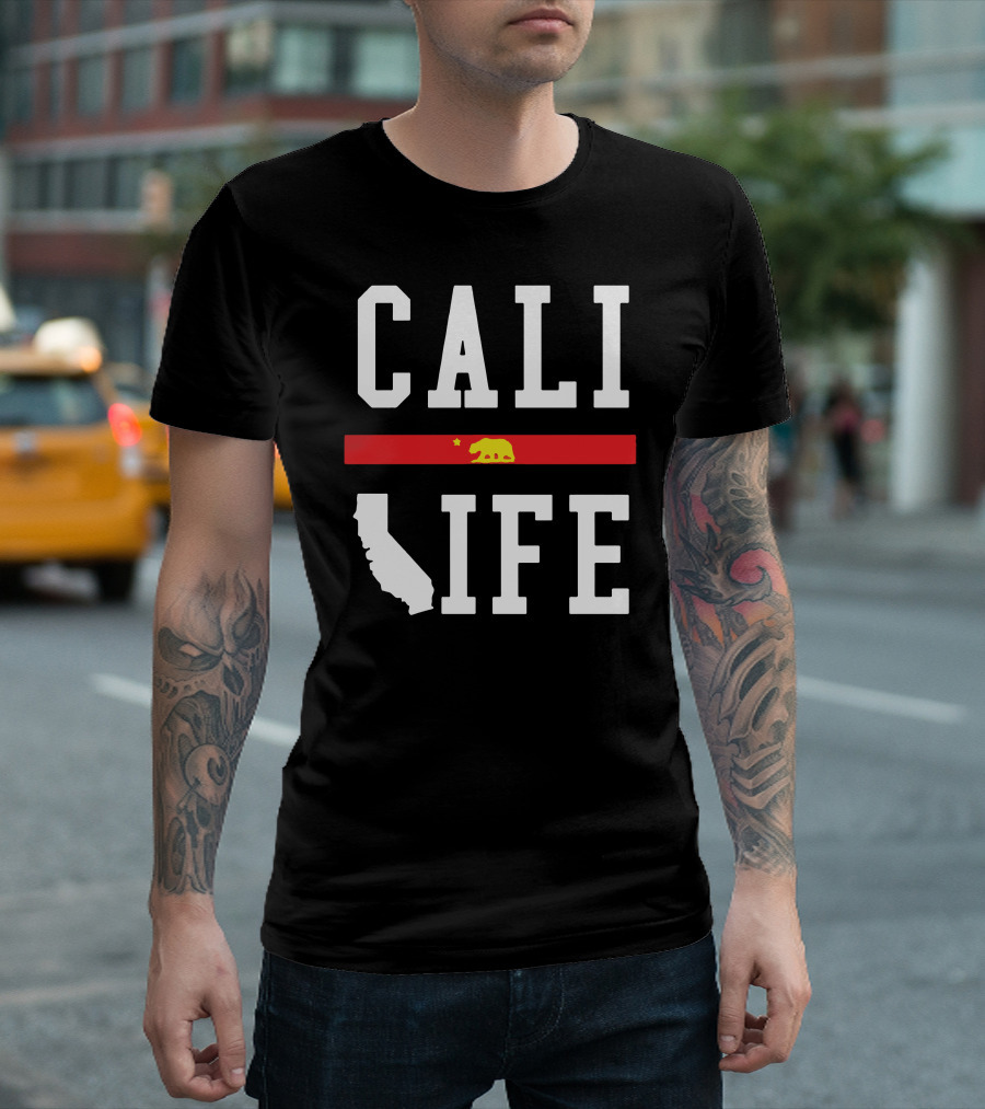 Cali Life California Bear State Outline T-Shirt
