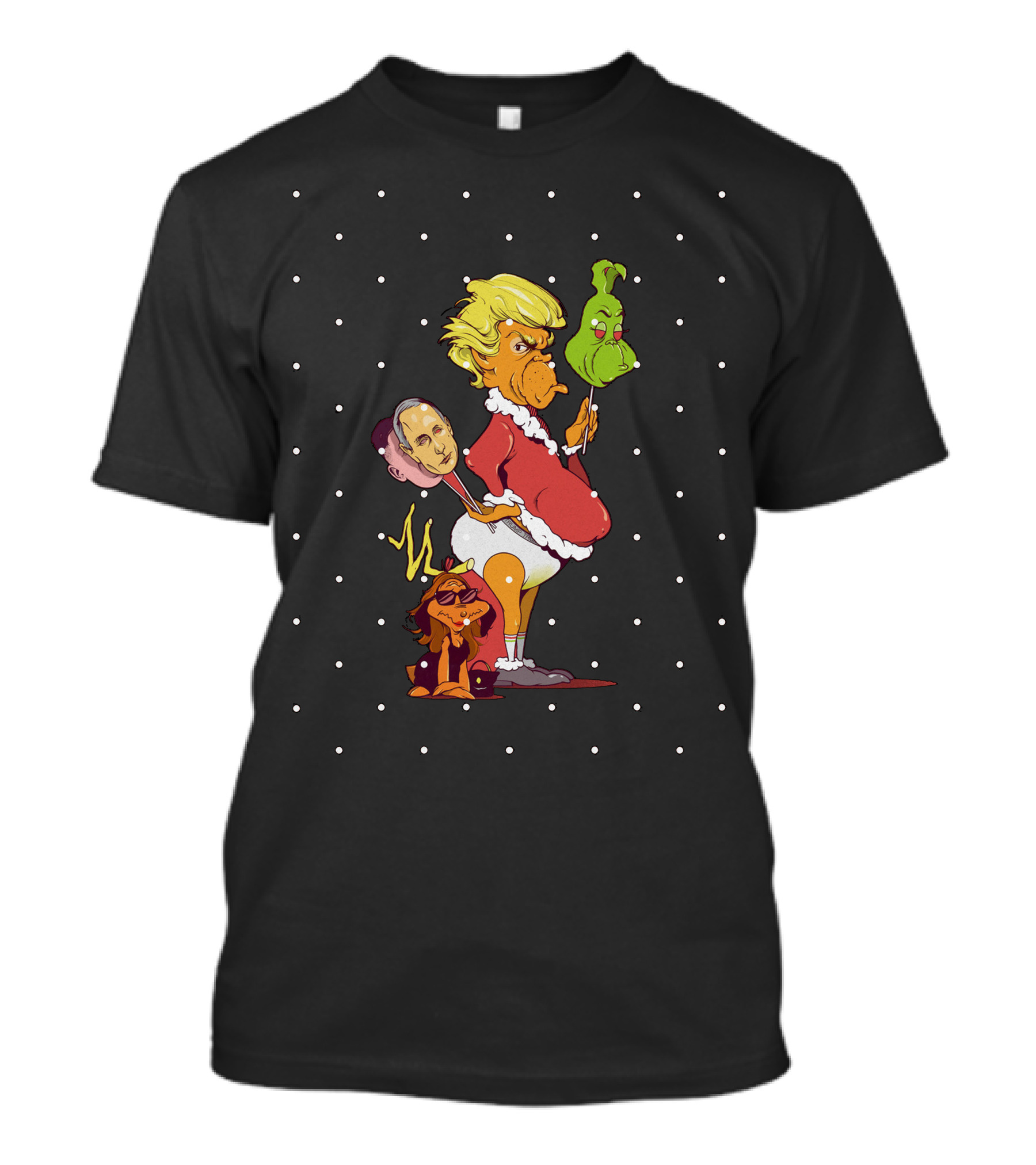 Mary Christmas Trump Grinch Putin Dog Santa Costume T-Shirt