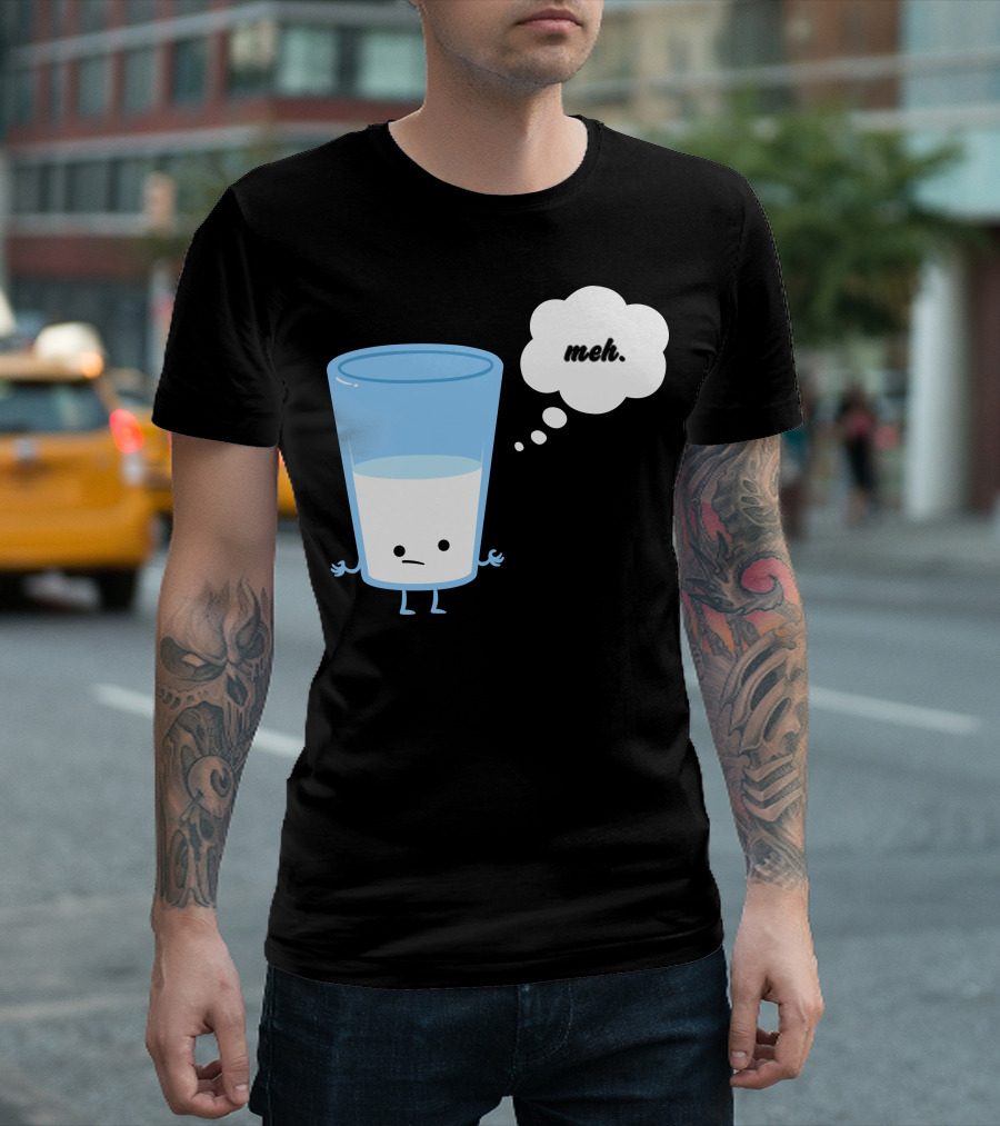Mehssimist Glass Half Empty Meh Thought Bubble T-Shirt