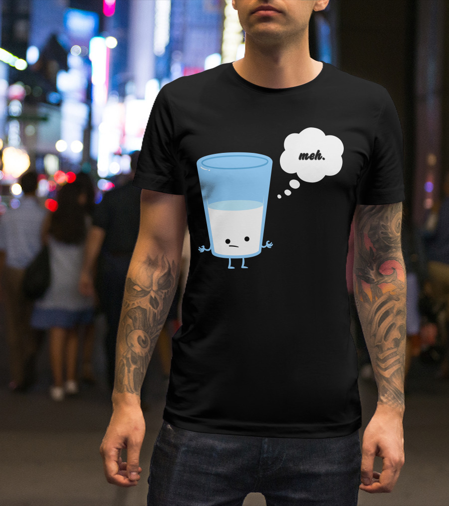 Mehssimist Glass Half Empty Meh Thought Bubble T-Shirt
