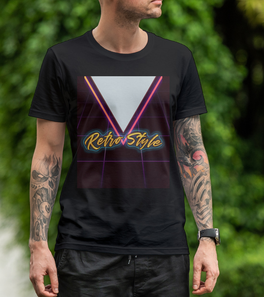 Retro Style Funky 80s Neon Grid T-Shirt