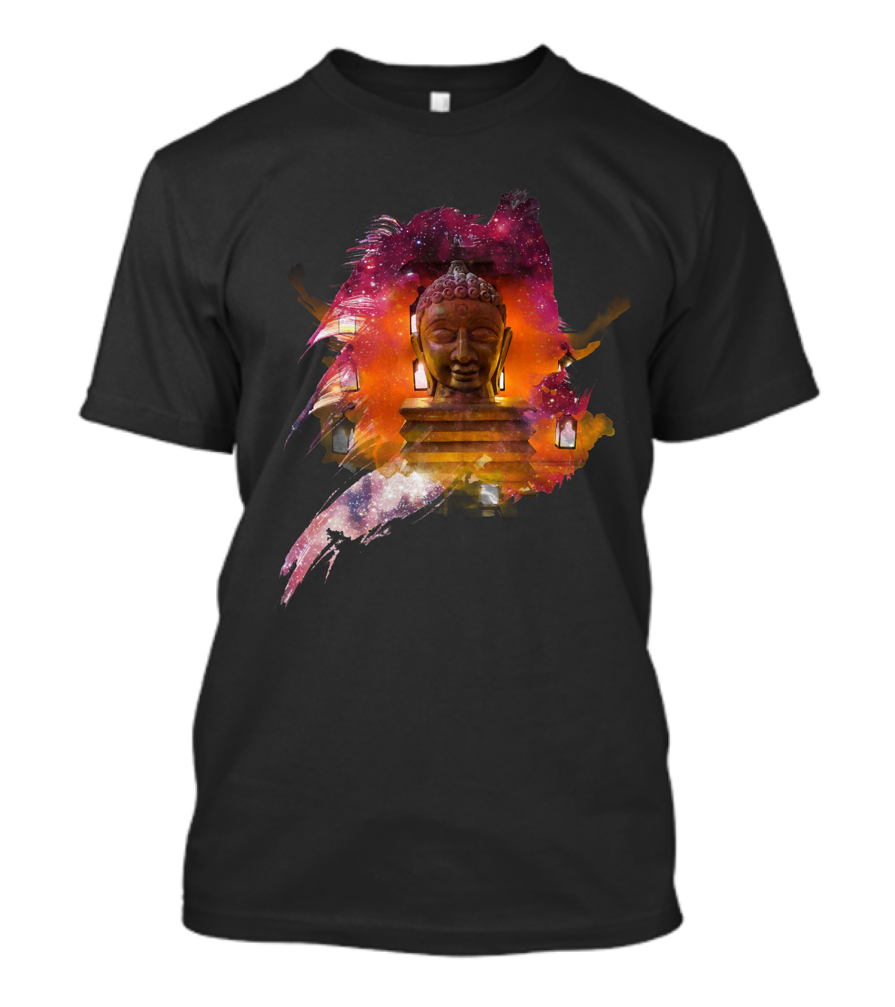 Galaxy Lanterns Buddha Vector T-Shirt