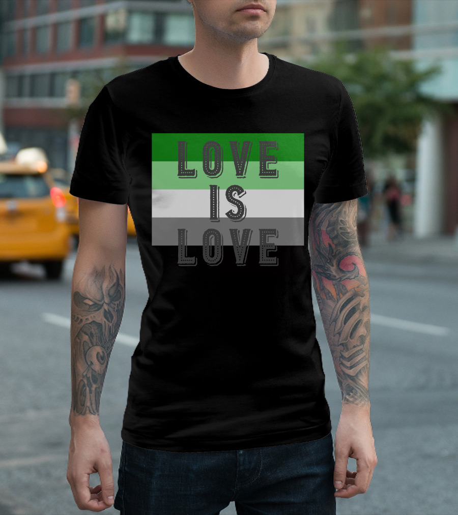 Agender Pride Flag Love Is Love Movement LGBT T-Shirt