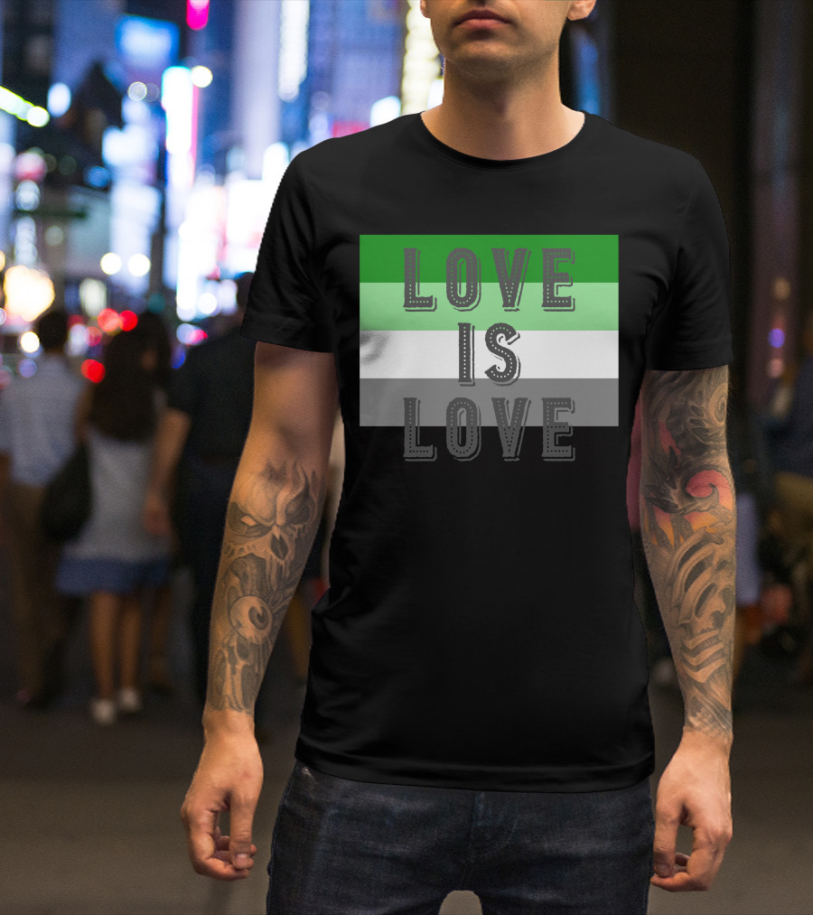 Agender Pride Flag Love Is Love Movement LGBT T-Shirt