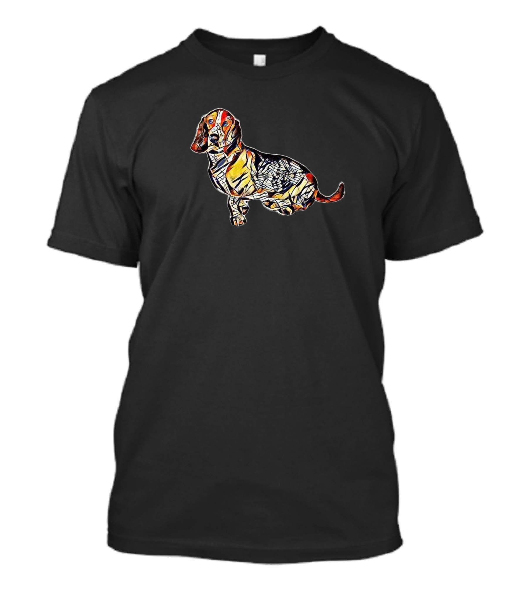 A Beautiful Basset Hound Dog Stained Glass T-Shirt