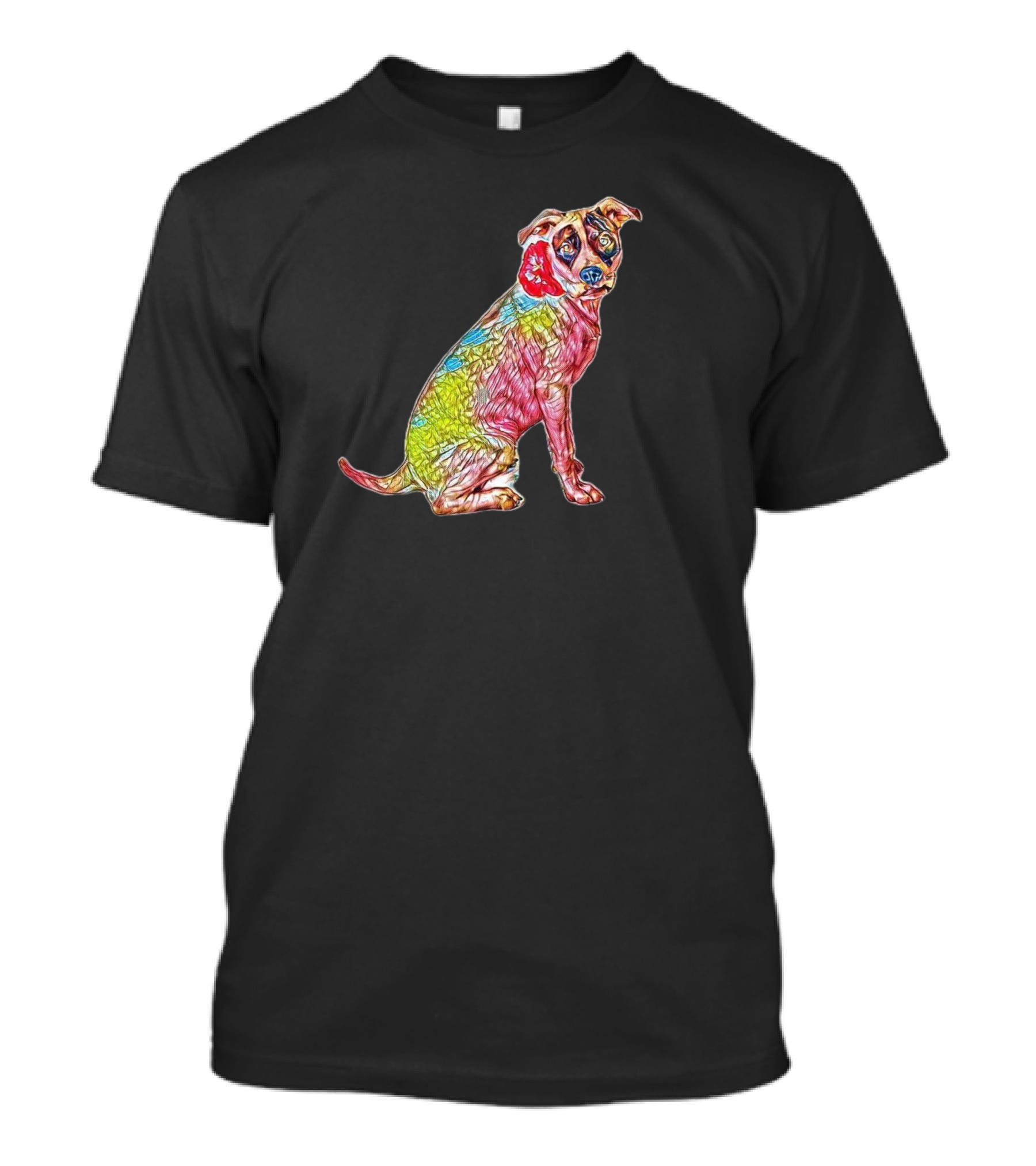 A Beautiful White And Colorful Dog T-Shirt