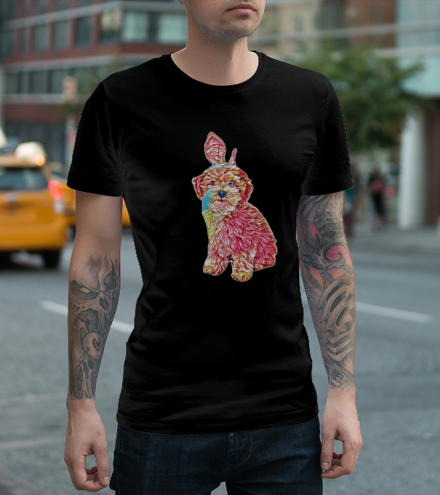 A Cute Little Havanese Puppy Psychedelic Colorful T-Shirt