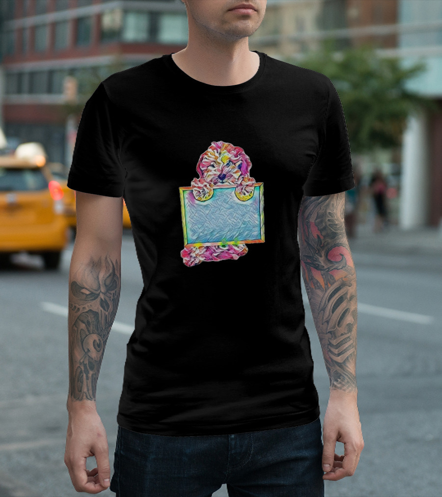 A Havanese And Poodle Mixed Colorful Abstract Frame T-Shirt