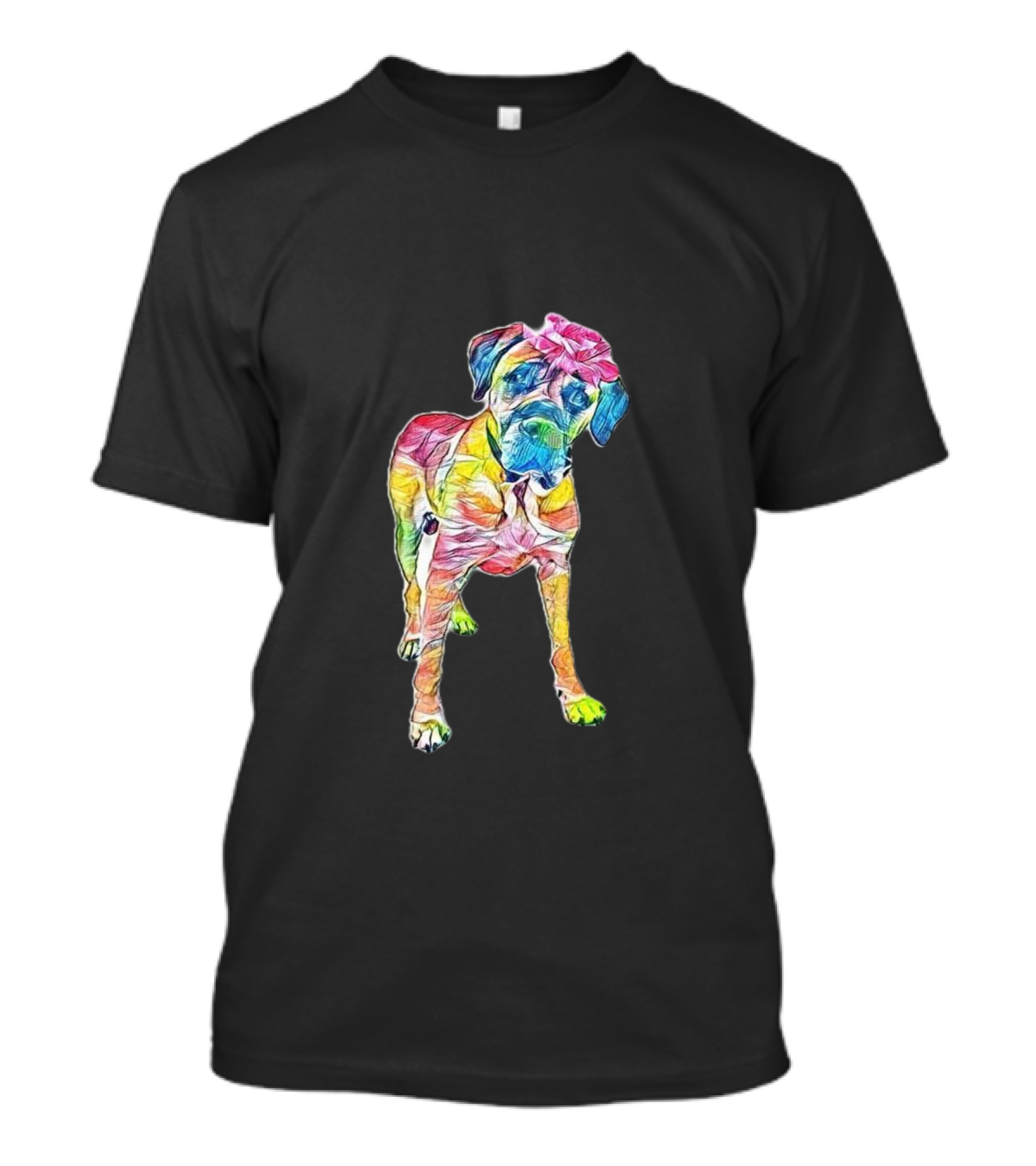 A Large Colorful Mastiff Dog Standing T-Shirt