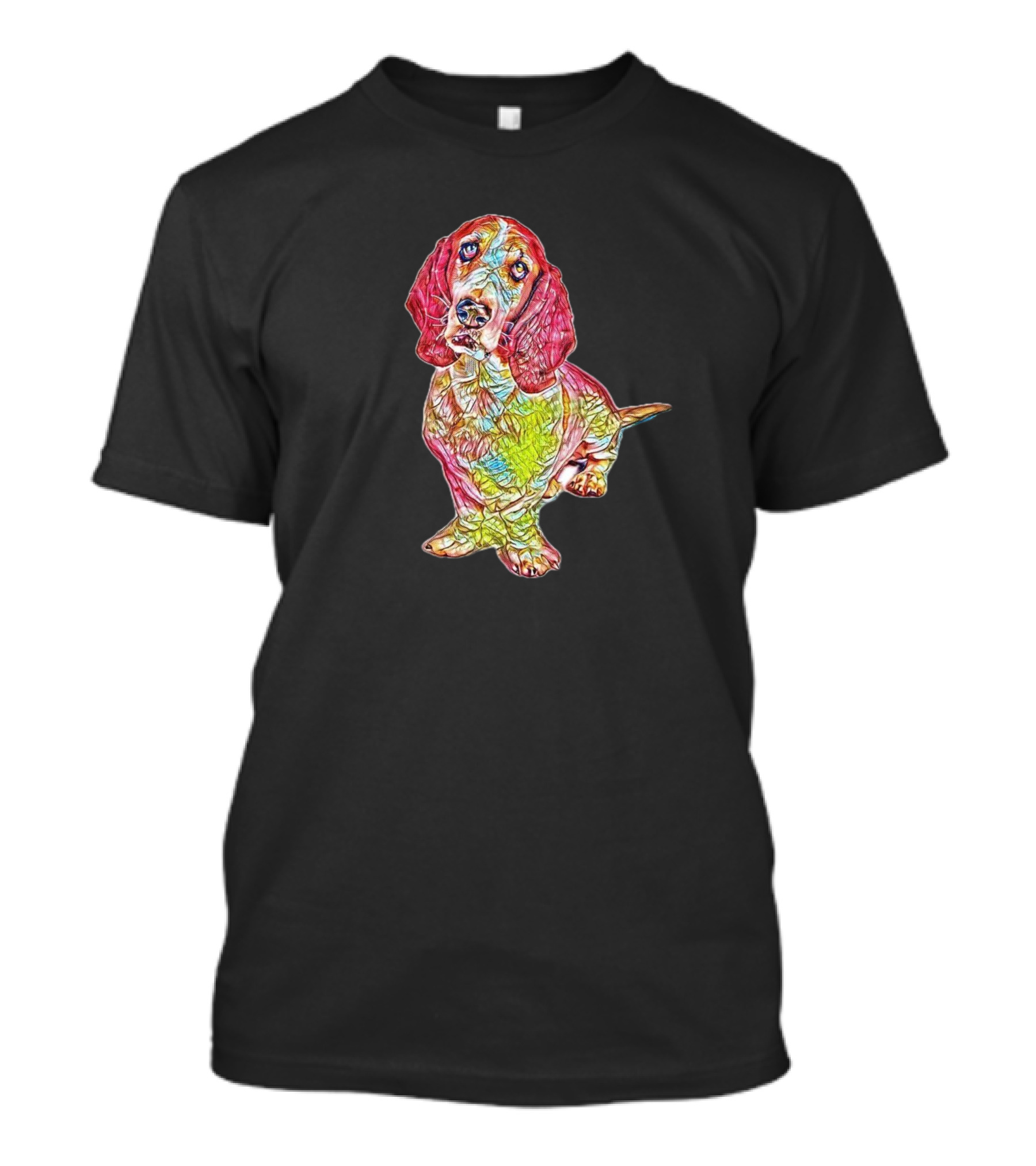 A Purebred Basset Hound Dog Vibrant Artistic T-Shirt