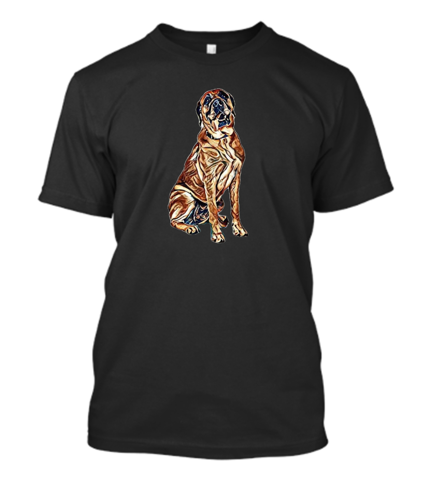 A Tired And Hot Mastiff Dog Vibrant Artistic T-Shirt