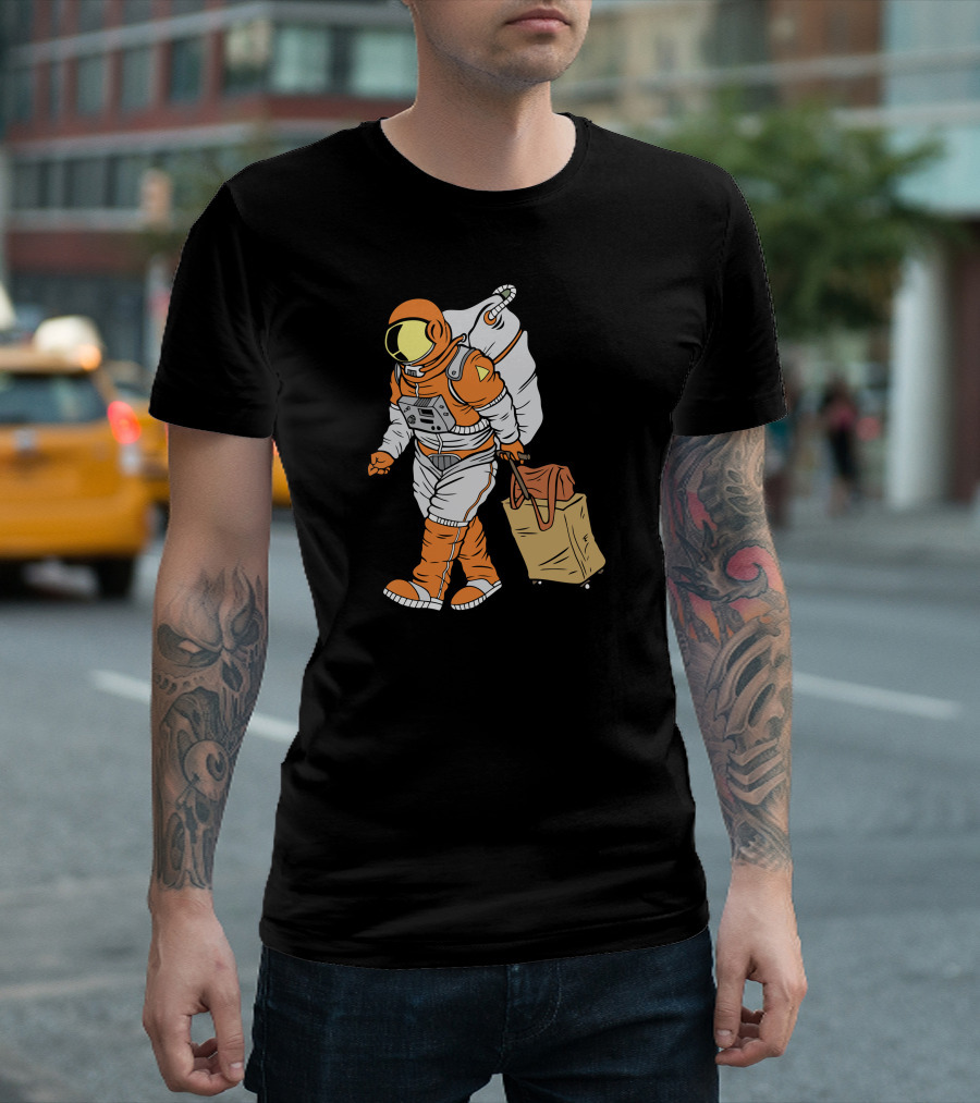 Aim Tourist Astronaut with Suitcase T-Shirt