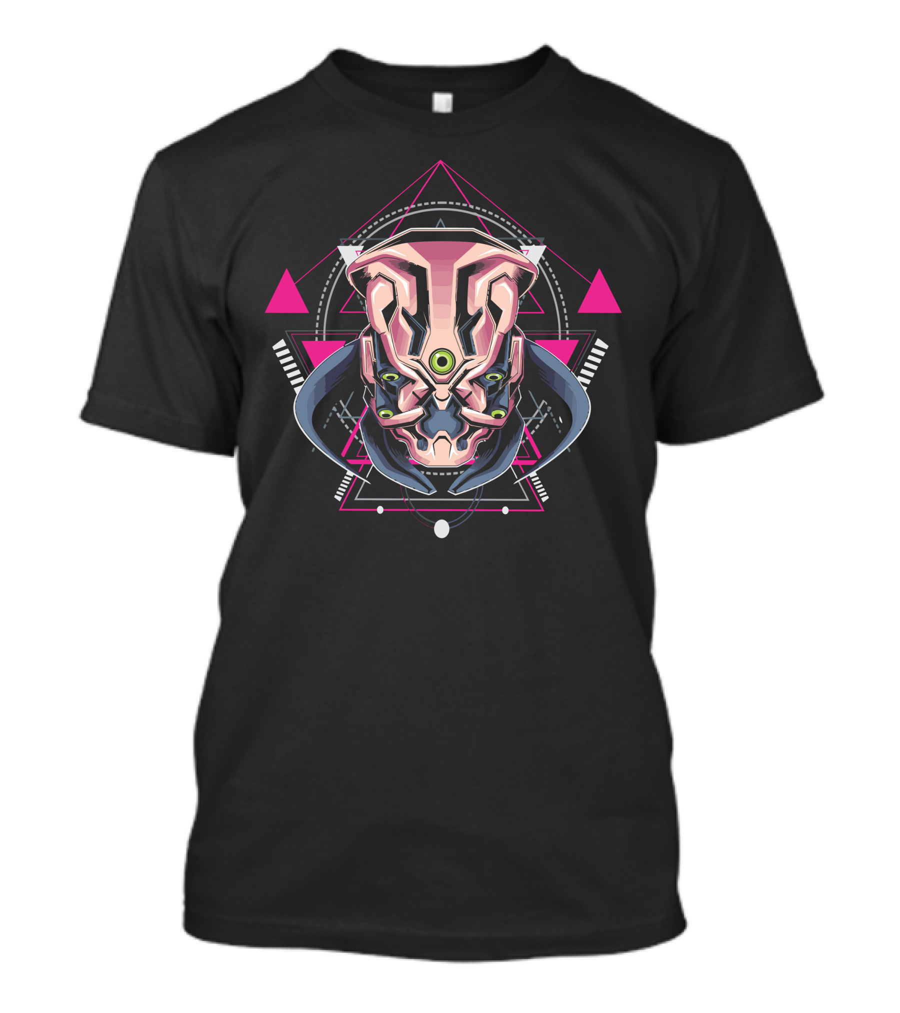 Alien Robot Geometric Fusion Symmetry T-Shirt