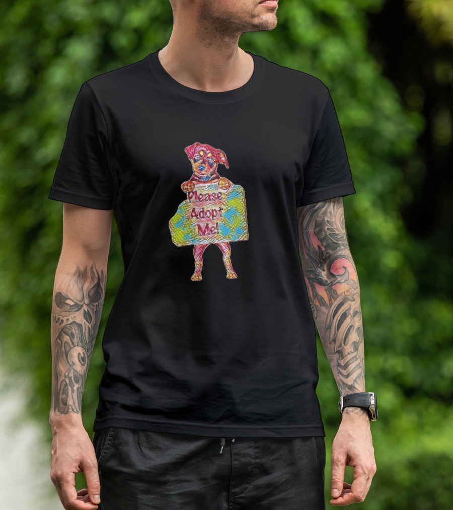 Please Adopt Me Adorable Little Black And Beg Dog T-Shirt