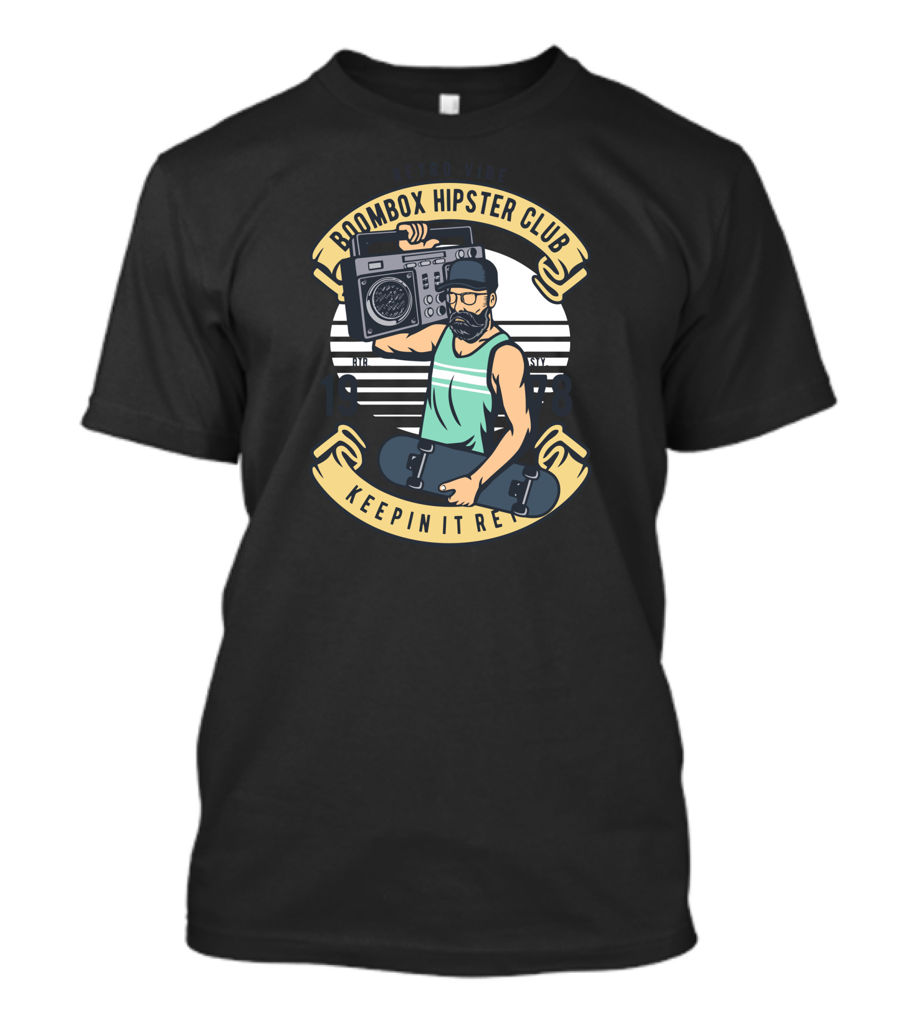 Retro Vibe Boombox Hipster Club 1978 Keepin It Real T-Shirt