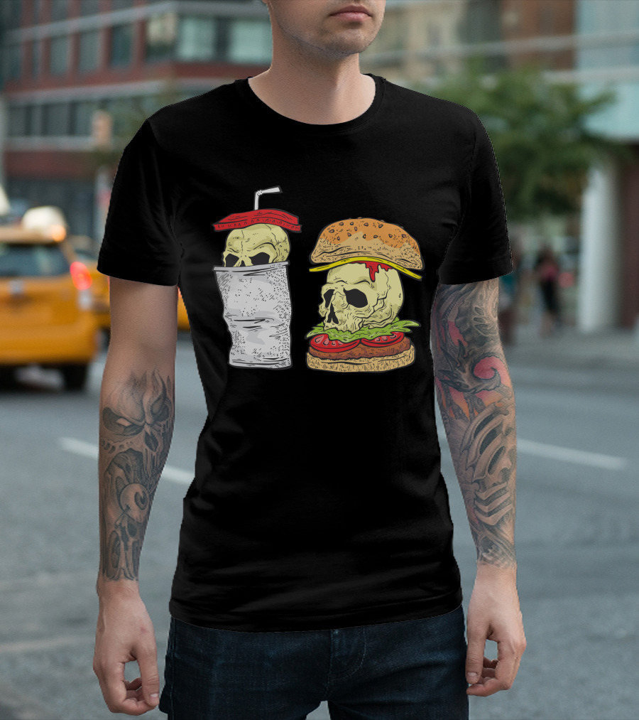 Skull Burger and Soda Breakfast T-Shirt