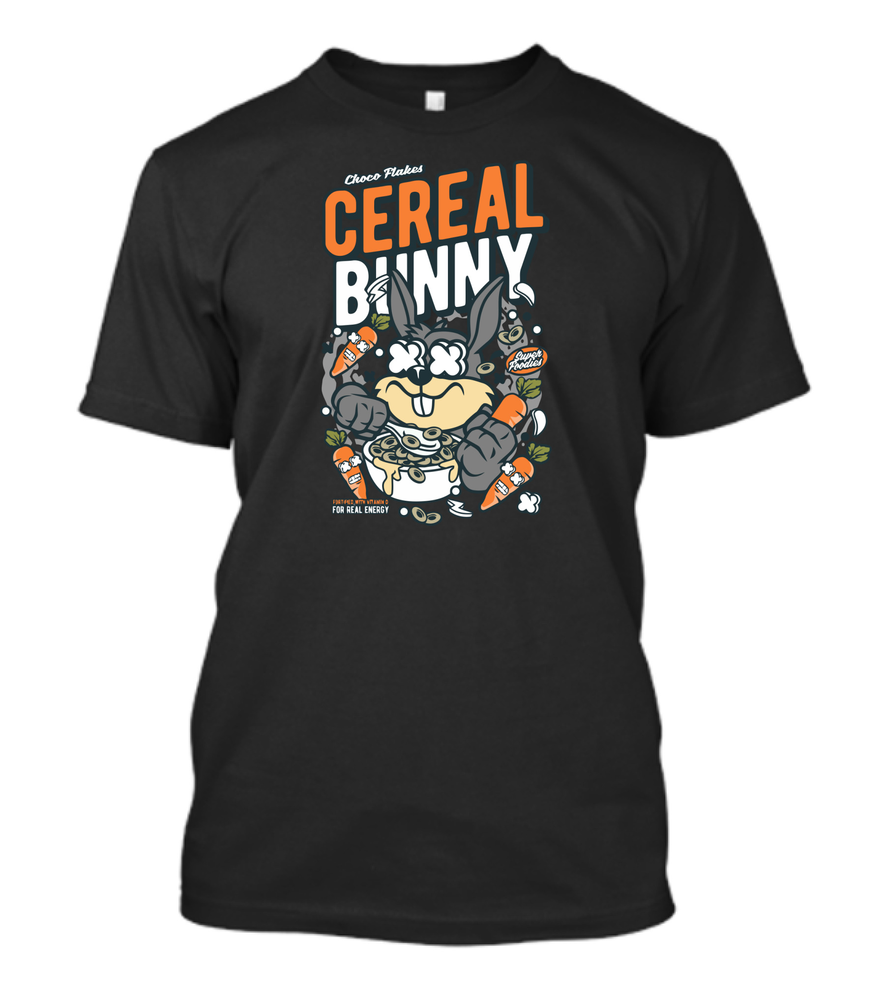 Choco Flakes Cereal Bunny Super Powered For Real Energy T-Shirt