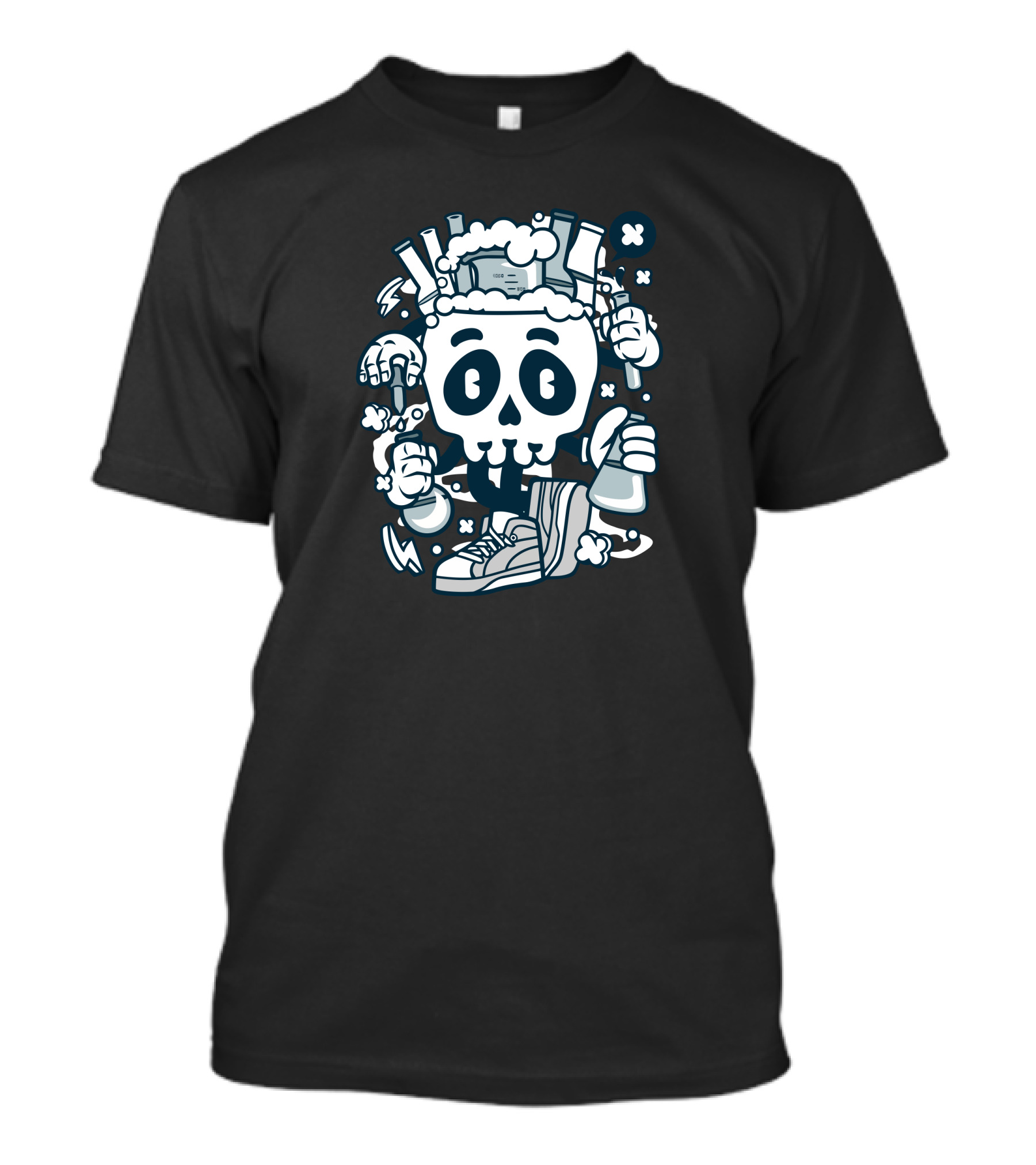 Chemical Skull Science Experiment With Sneakers T-Shirt