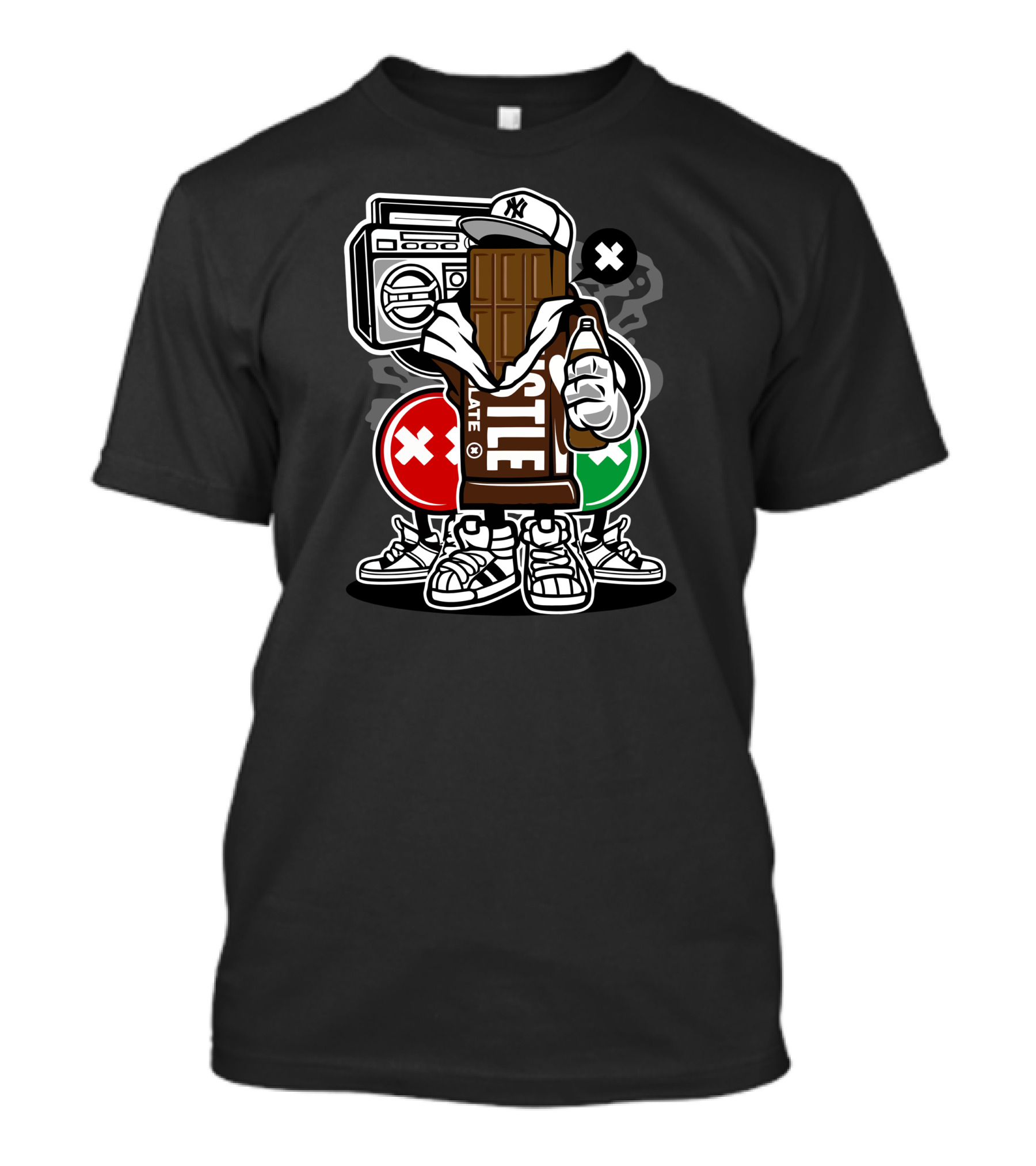 NYC Chocolate Squad Hustle With Boombox And Sneakers T-Shirt