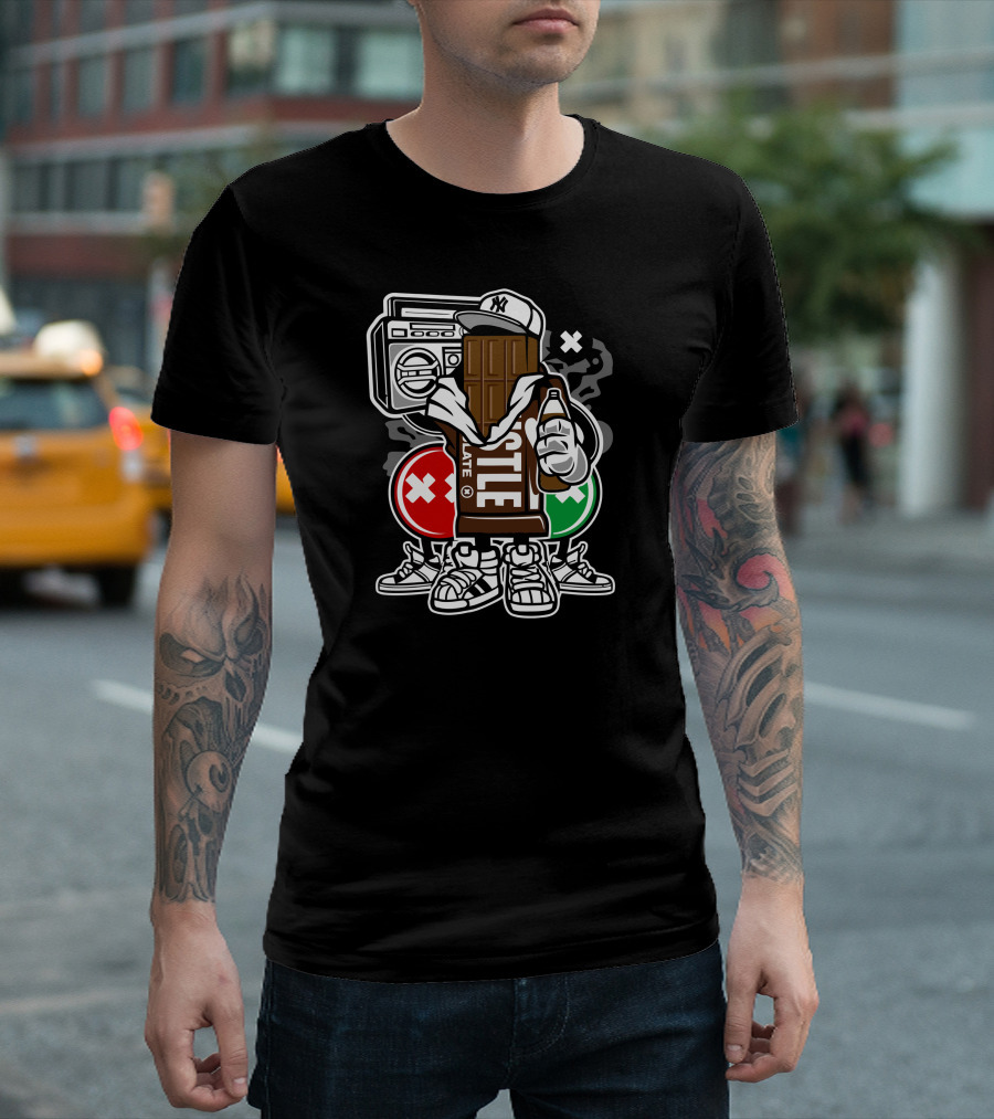 NYC Chocolate Squad Hustle With Boombox And Sneakers T-Shirt