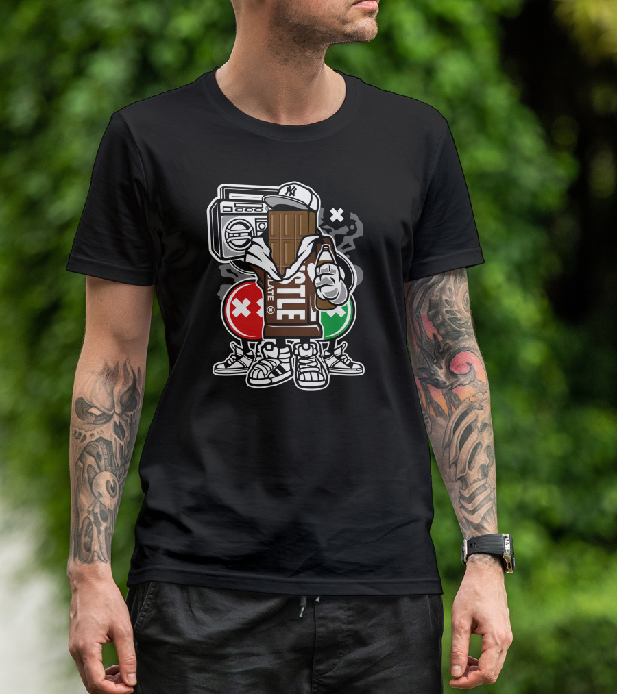 NYC Chocolate Squad Hustle With Boombox And Sneakers T-Shirt